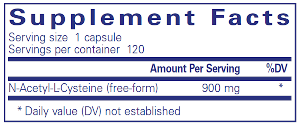 NAC 900mg, 120 Capsules , Brand_Pure Encapsulations Form_Capsules Requires Consultation Size_120 Capsules
