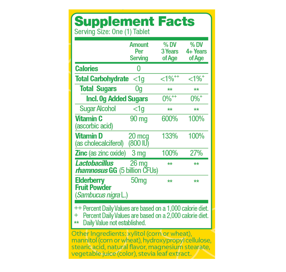 Culturelle Kids Immune Defense + Elderberry, 30 Tablets