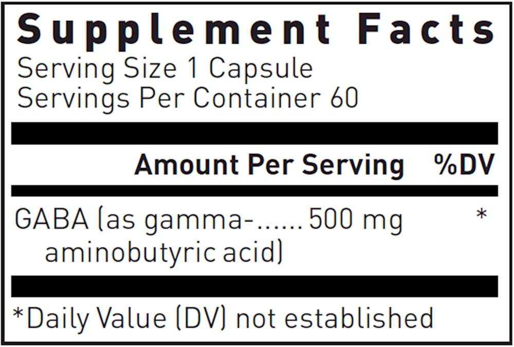 GABA 500mg, 60 Capsules