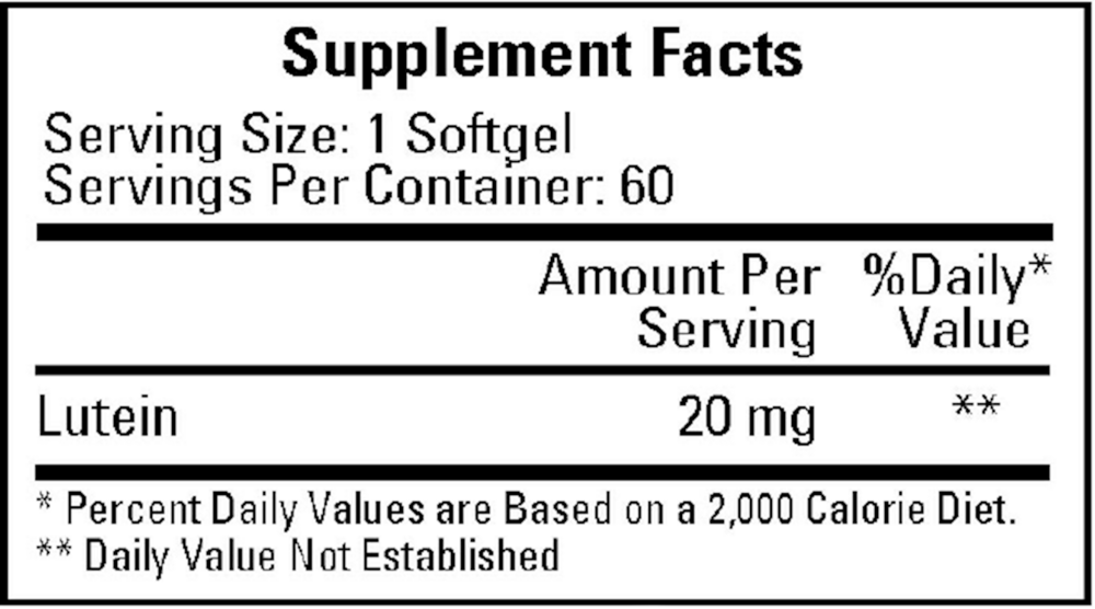 Lutein 20mg, 60 Softgels