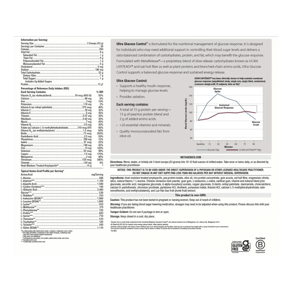 Ultra Glucose Control&reg;, Vanilla Flavor, 56.09 Oz (1590 g) Powder , Brand_Metagenics Form_Powder powder Size_27.16 Oz