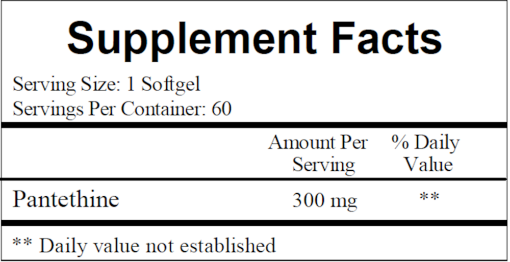Pantethine 300mg (Pantesin), 60 Softgels