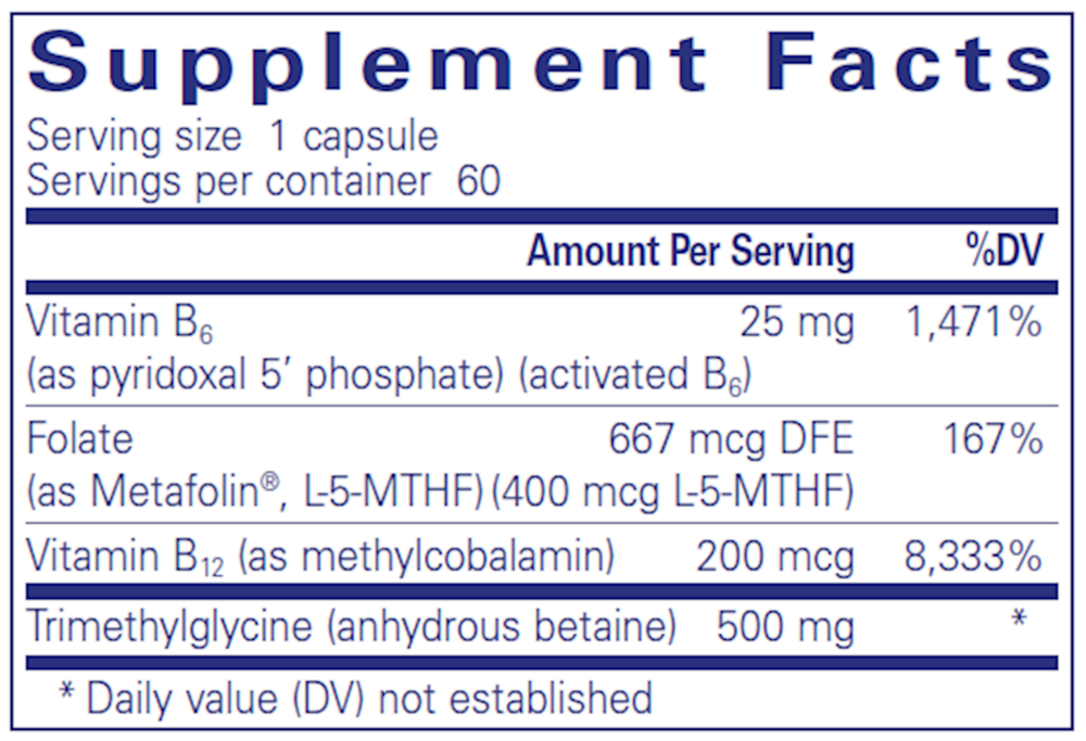 Homocysteine Factors‡, 60 Capsules , Brand_Pure Encapsulations caps Form_Capsules Not Emersons Size_60 Caps
