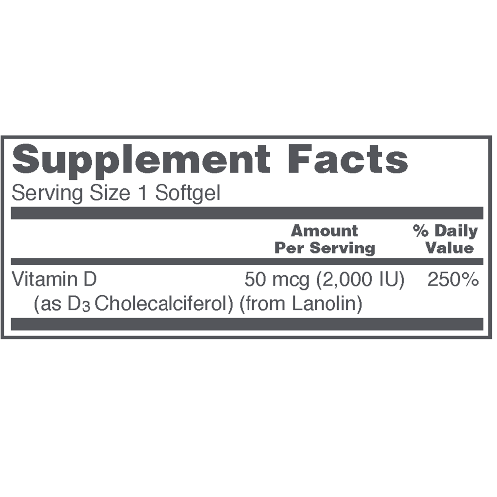 Vitamin D3 2,000IU, 120 Softgel Capsules , Brand_Protocol for Life Balance Form_Softgels Requires Consultation Size_120 Softgel Capsules softgels