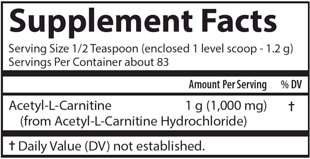 Acetyl L-Carnitine Powder, 100 g Powder
