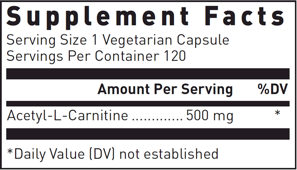 Acetyl L-Carnitine 500mg, 120 Capsules