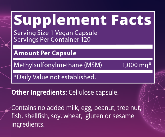 MSM 1000mg, 120 capsules