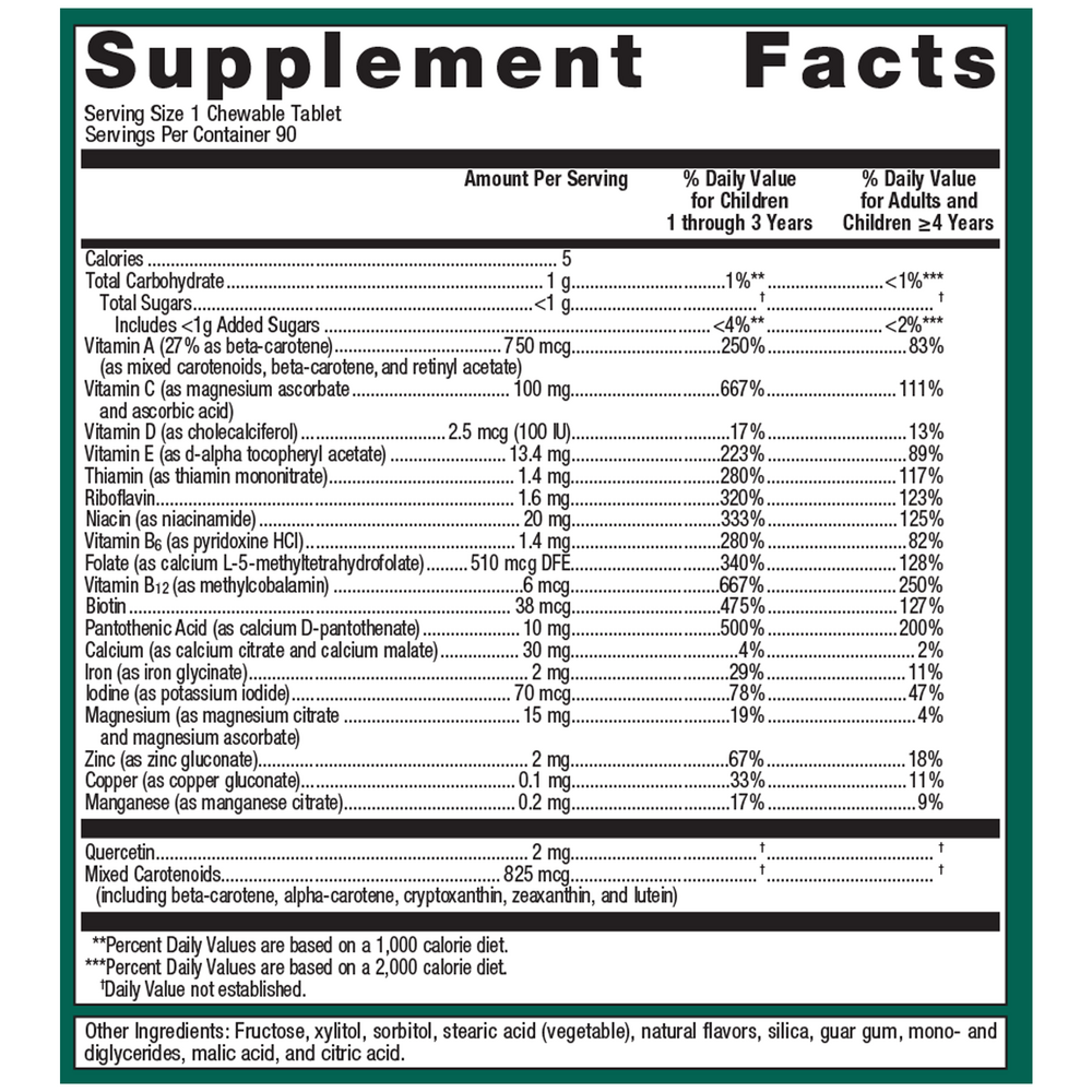 Multigenics® Chewable, Orange Flavor, 90 Tablets , Emersons Emersons-Alt Form_Chewables tabs