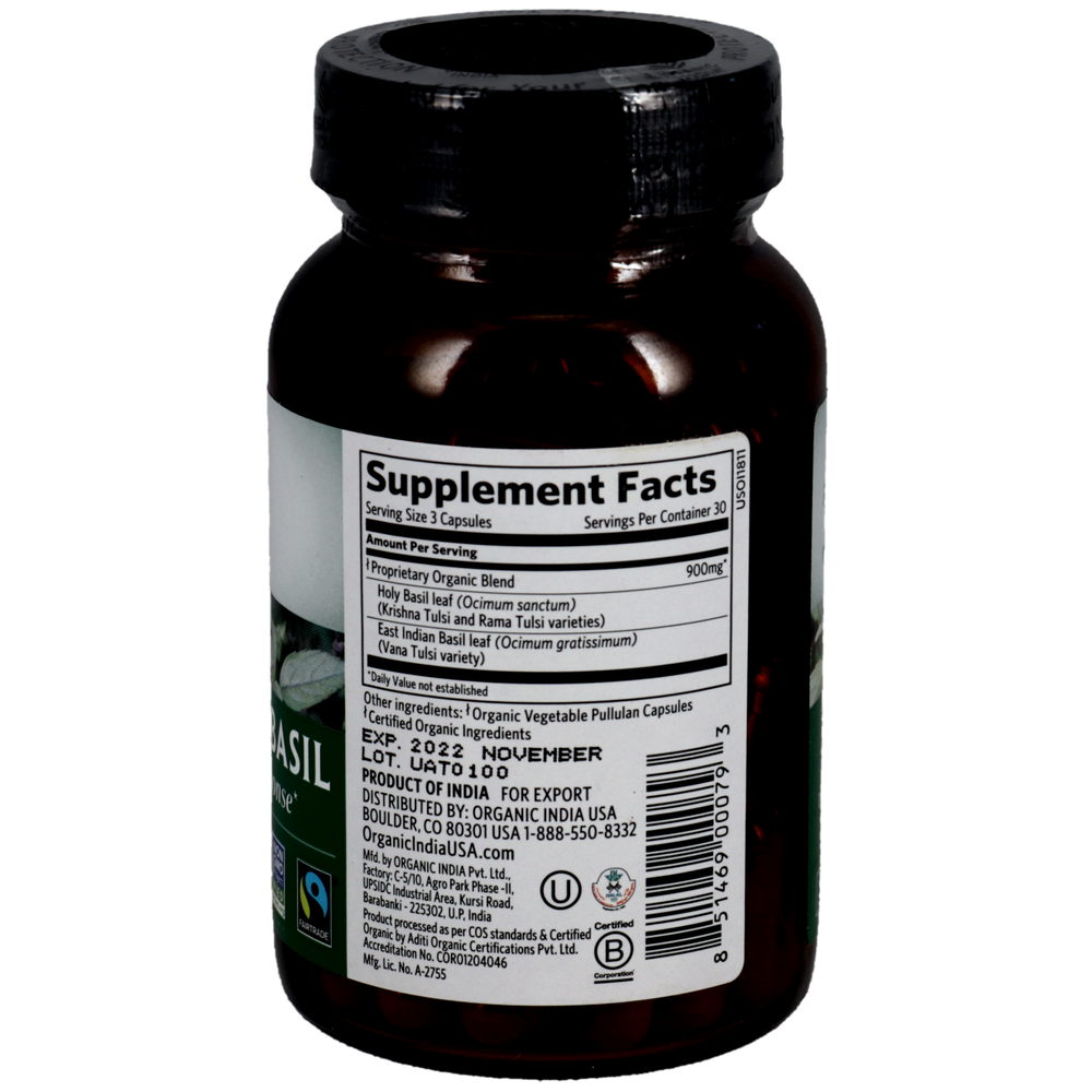 Tulsi Holy Basil, 90 capsules , Ayurveda Brand_Organic India Form_Capsules