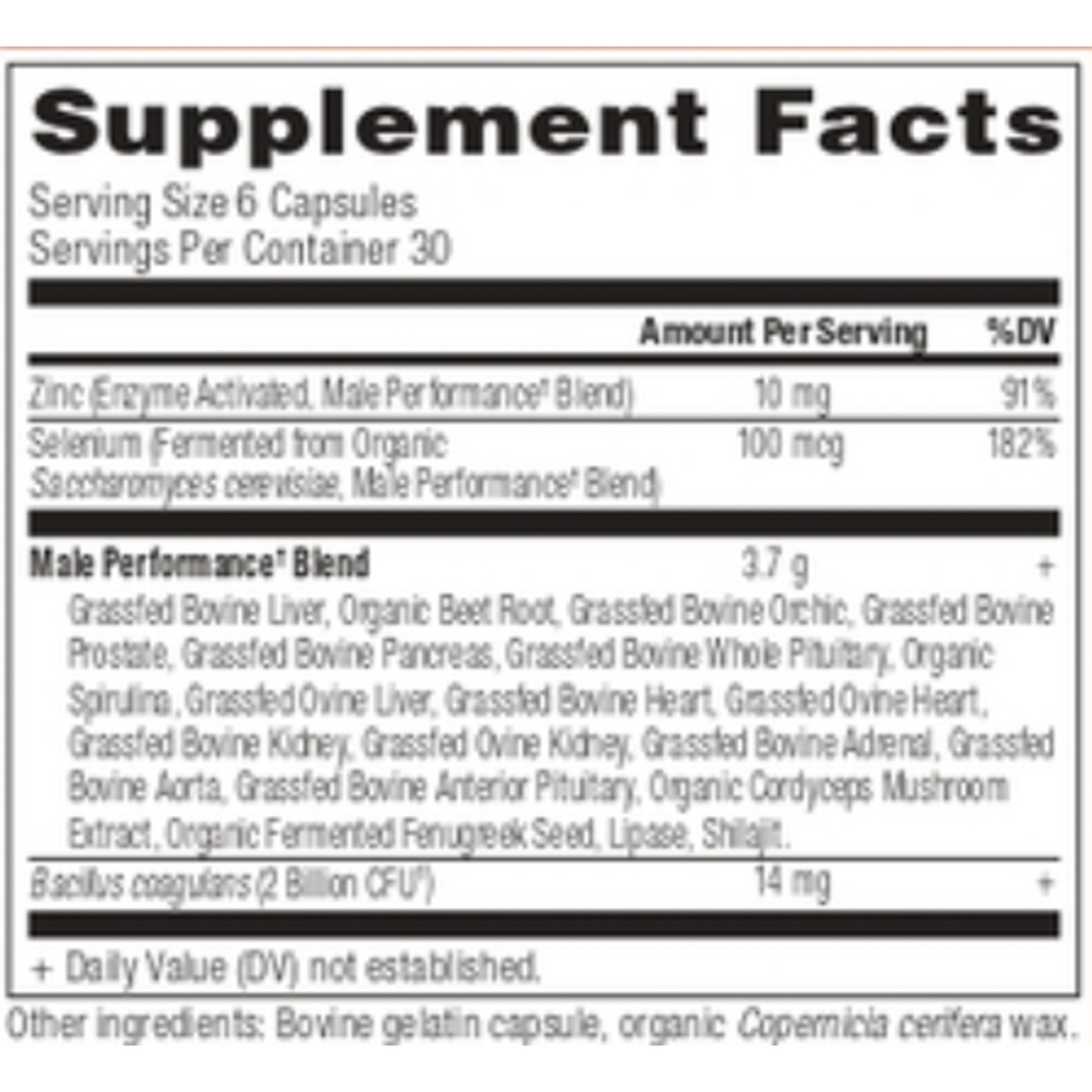 Ancient Nutrition Male Performance - supplement facts