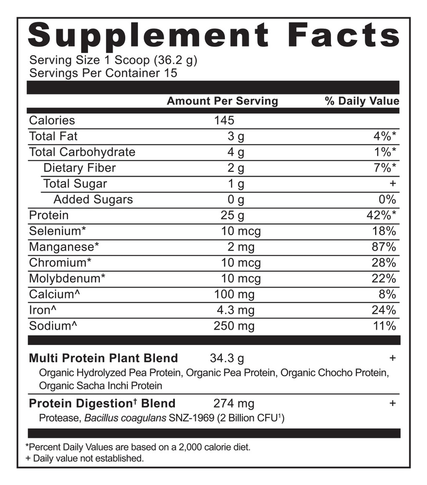 Ancient Nutrition Multi Protein (Plant) - Vanilla Bean - supplement facts