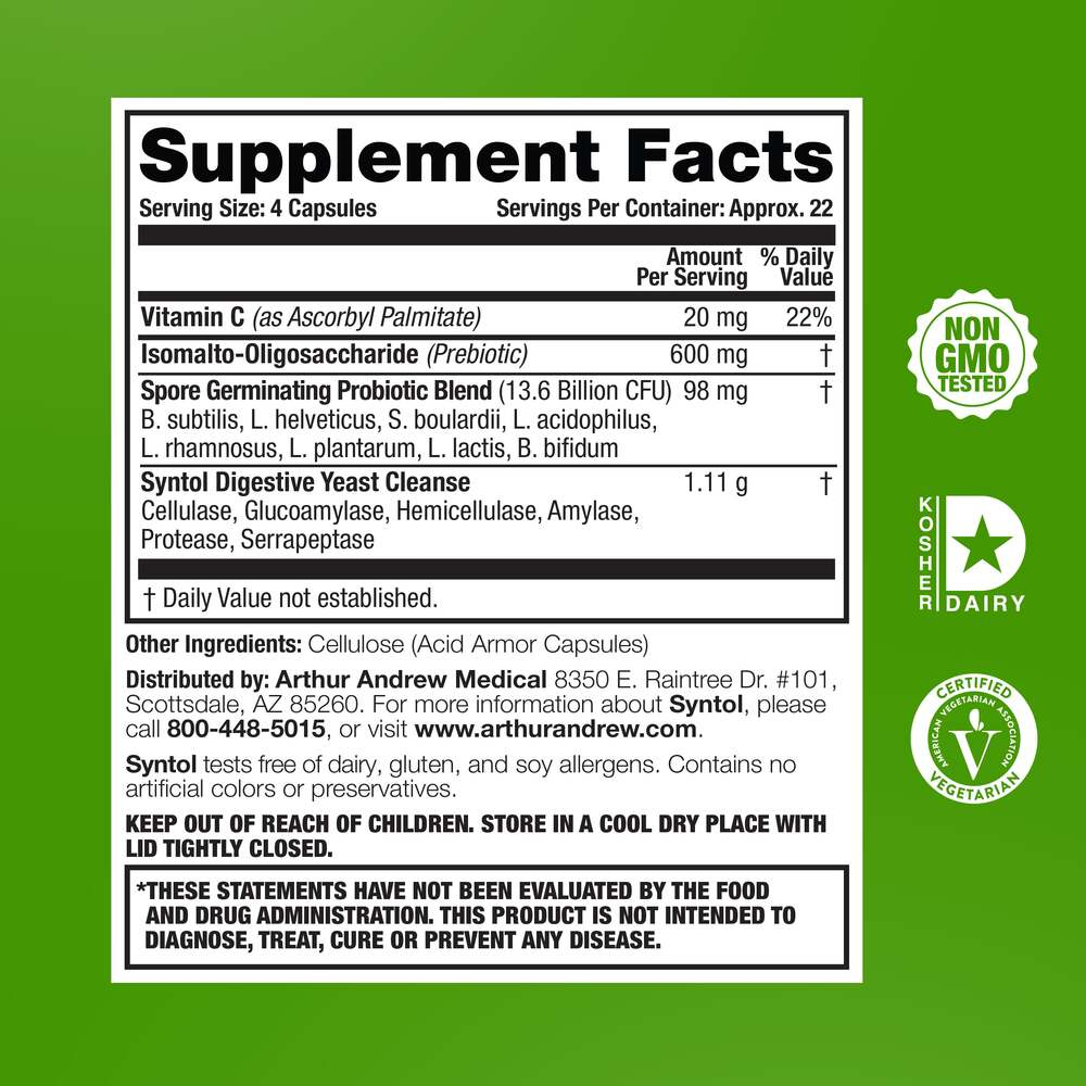 Arthur Andrew Medical Syntol AMD - supplement facts
