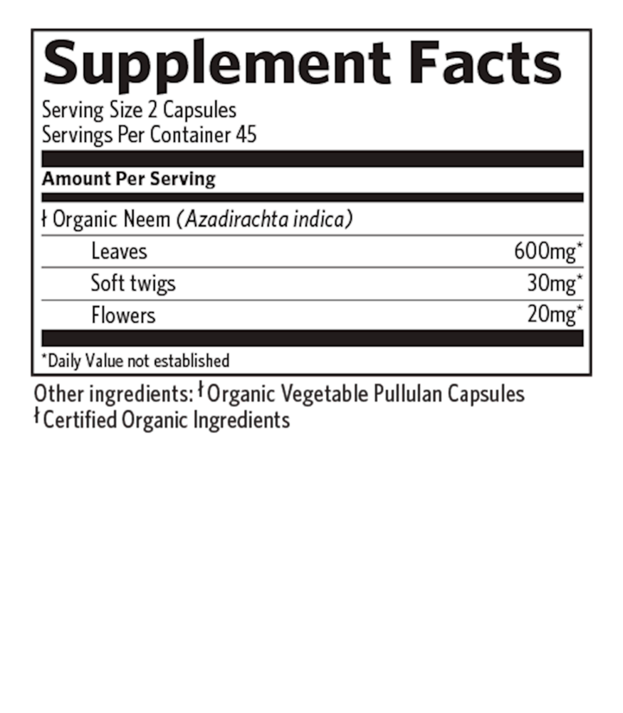 Neem, 90 capsules , Ayurveda Brand_Organic India Form_Capsules