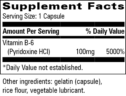 Vitamin B-6, 100 Capsules , Brand_Progressive Labs capsules Form_Capsules Requires Consultation Size_100 Capsules