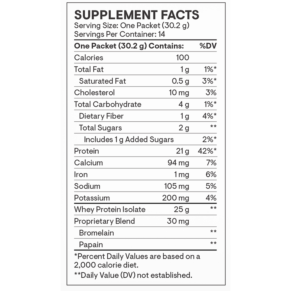 Whey Protein Isolate Chocolate Flavored, 14 Packets , Brand_Thorne Research Form_Packets Size_14 Packets