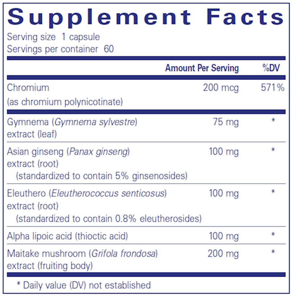 Glucose Support Formula, 60 Capsules , Brand_Pure Encapsulations caps Emersons