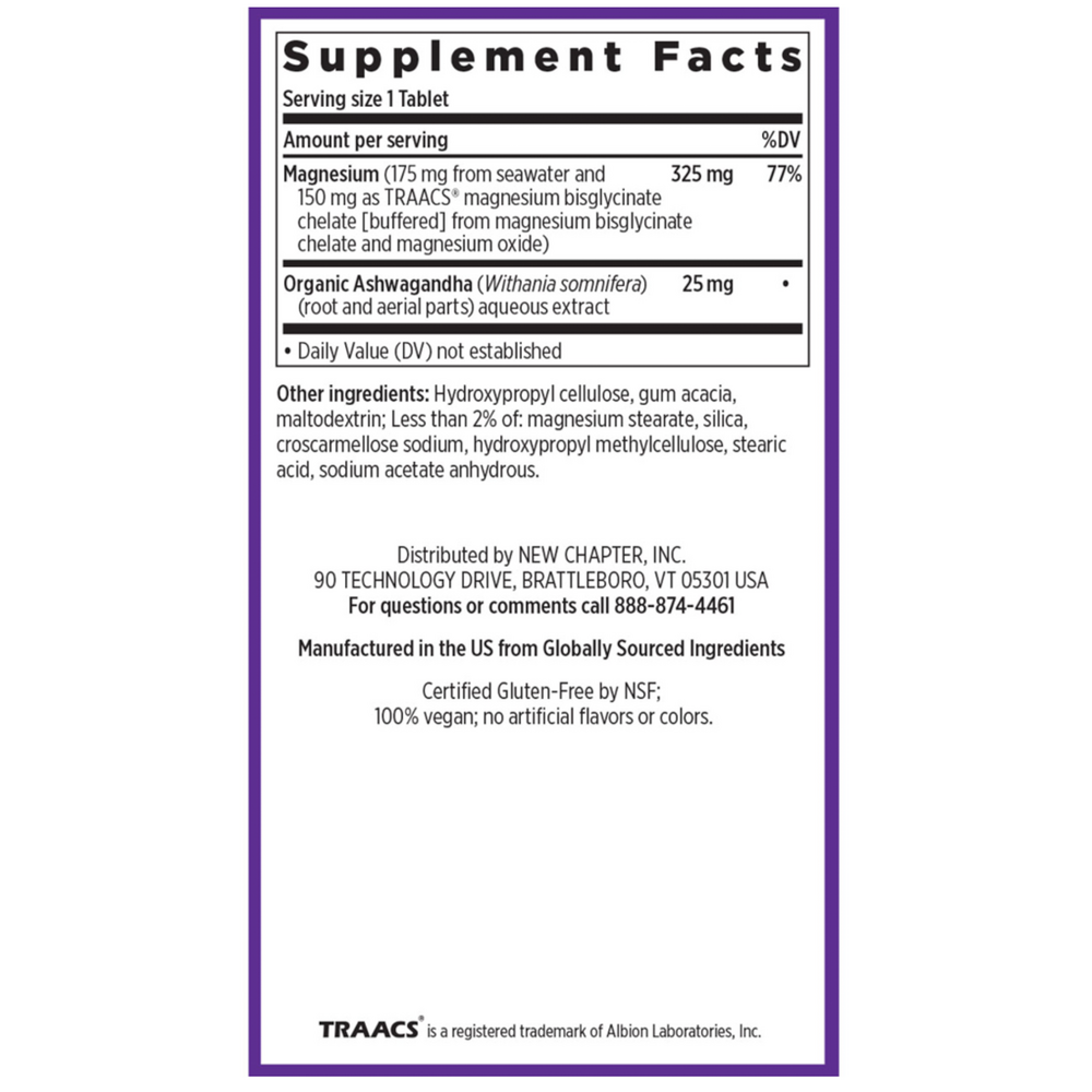 Magnesium + Ashwagandha Tablets, 60 tablets