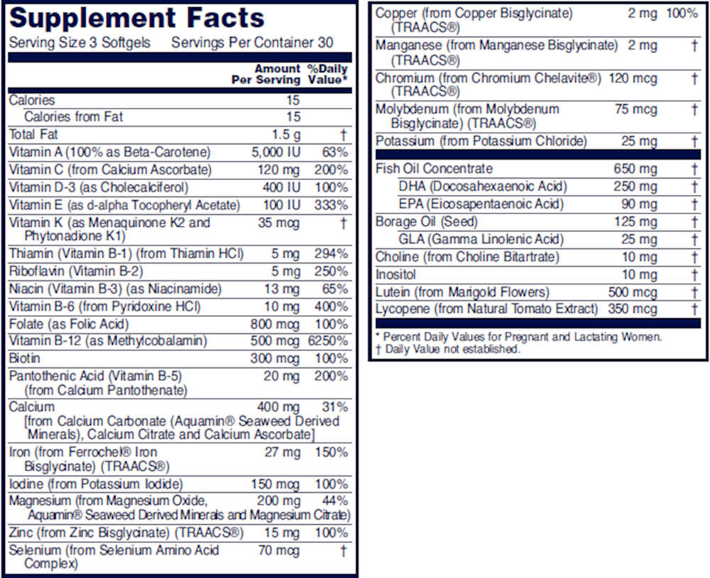 Pre-Natal Multi w/DHA, 90 Softgels , Brand_Protocol for Life Balance Form_Softgels Requires Consultation Size_90 Softgels softgels