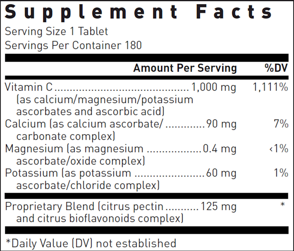 Ascorbplex 1000 [Buffered], 180 Tablets
