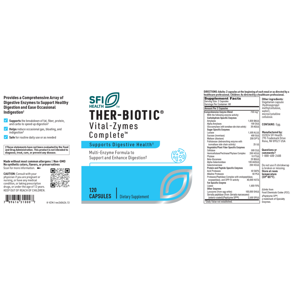 Ther-Biotic® Vital-Zymes™ (Complete), 120 Capsules