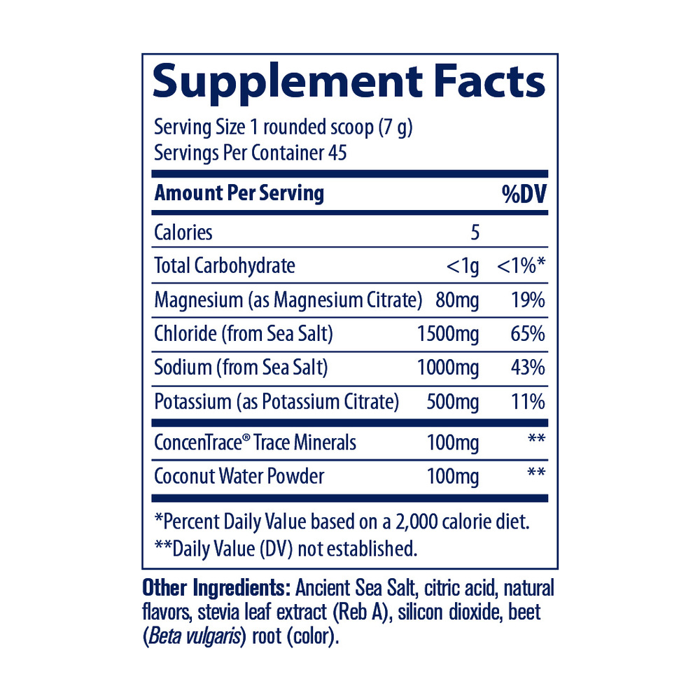 ZEROLyte Electrolytes & Coconut Water Powder, Salty Berry Lemonade, 316 g Powder