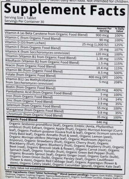 mykind Organics Women’s Once Daily Multi, 30 Vegan Tablets