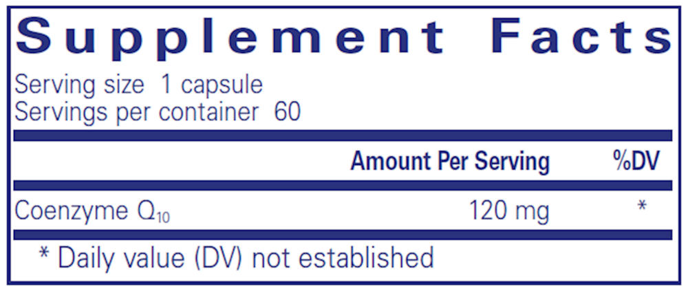 CoQ10 120mg, 60 Capsules , Brand_Pure Encapsulations Form_Capsules Requires Consultation Size_60 Capsules