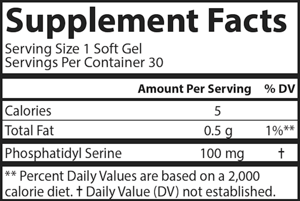 Phosphatidyl Serine 100, 30 Softgels