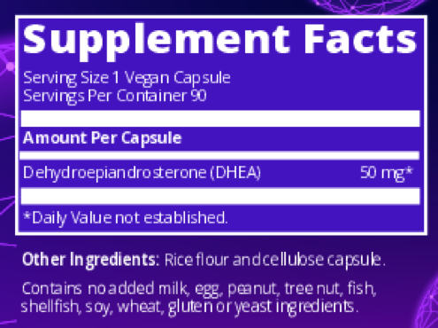DHEA 50mg, 90 capsules