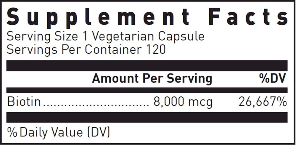 Biotin 8mg, 120 Capsules