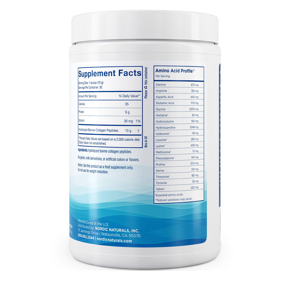 Nordic Beauty Collagen Peptides 300 g - supplement facts label
