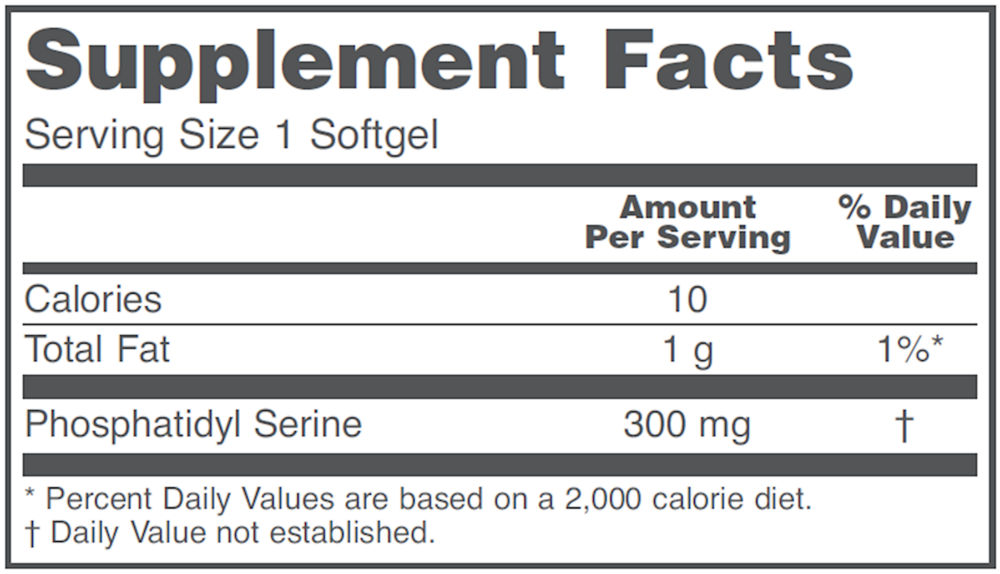 Phosphatidyl Serine 300mg, 50 Softgels , Brand_Protocol for Life Balance Form_Softgels Requires Consultation Size_50 Softgels softgels