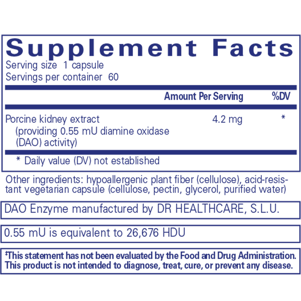 DAO Enzyme, 60 Capsules , Brand_Pure Encapsulations Form_Capsules Requires Consultation Size_60 Capsules