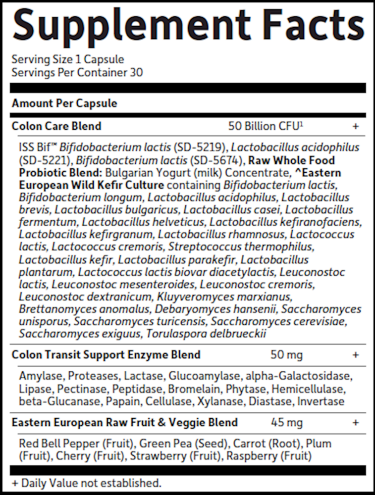Raw Probiotics™ Colon Care, 30 Vegetarian Capsules