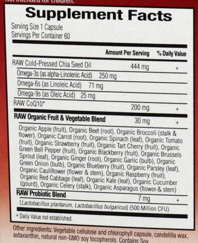 RAW CoQ10, 60 Capsules
