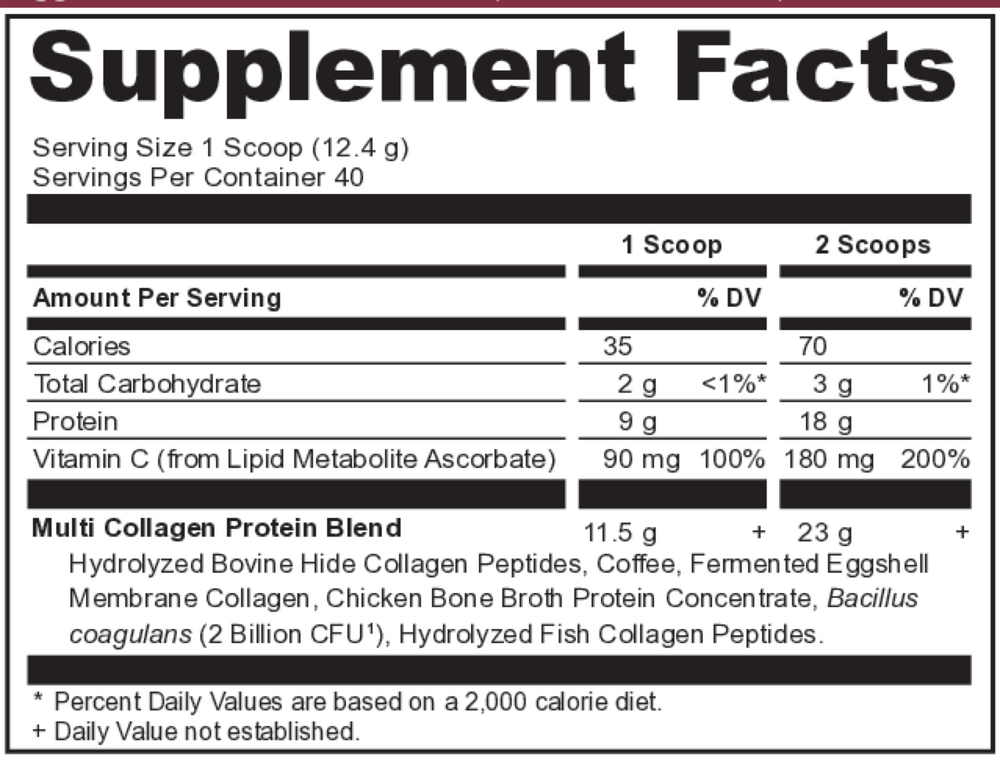 Ancient Nutrition Multi Collagen Protein, Cold Brew - supplement facts