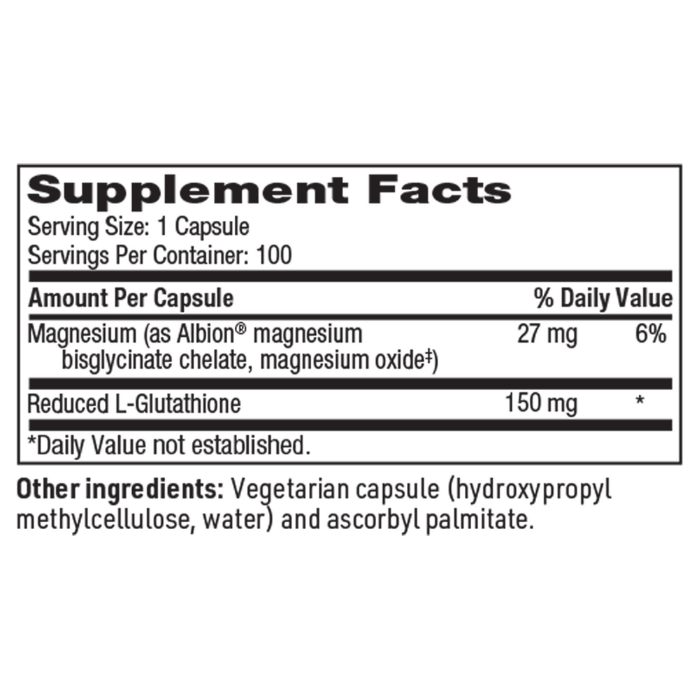 Reduced L-Glutathione 150mg, 100 Capsules