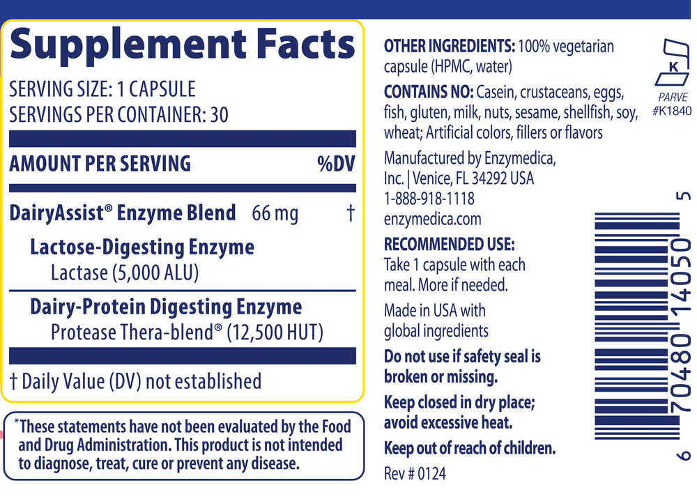 Dairy Assist, 30 Capsules