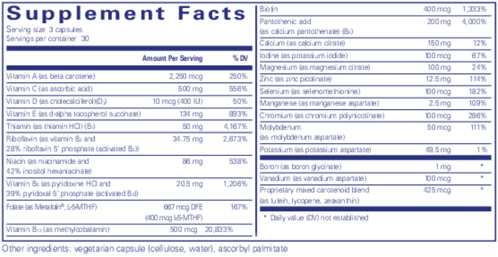 Nutrient 950® without Copper & Iron, 90 Capsules , Brand_Pure Encapsulations caps Form_Capsules Not Emersons Size_90 Caps