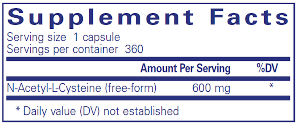 NAC, 600 mg, 360 Capsules , Brand_Pure Encapsulations caps Emersons Form_Capsules Requires Consultation Size_360 Capsules
