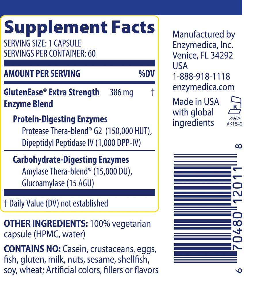 GlutenEase Extra Strength, 60 Capsules