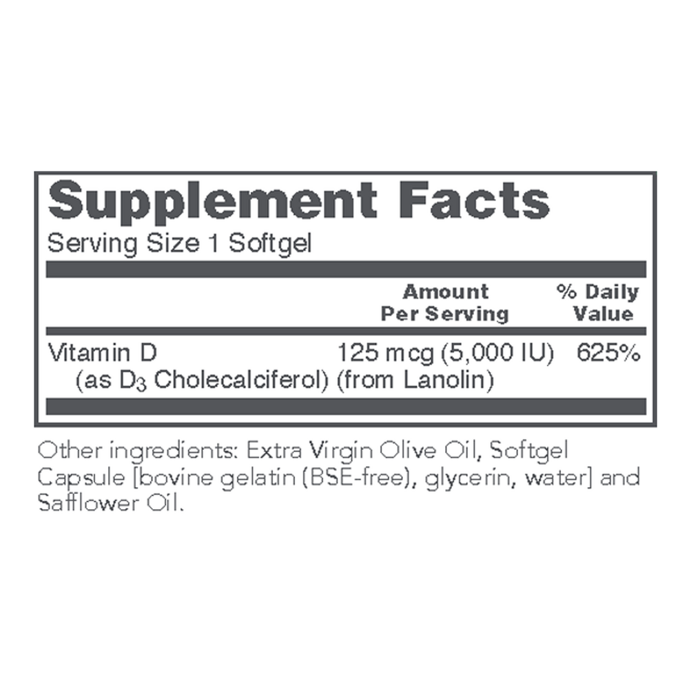 High Potency Vitamin D3, 5000 IU, 120 Softgels , Brand_Protocol for Life Balance Form_Softgels Requires Consultation Size_120 Softgel Capsules softgels
