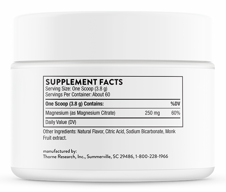 Magnesium Citrate Powder Citrus Berry, 228 g Powder , Brand_Thorne Research Form_Powder Size_228 g
