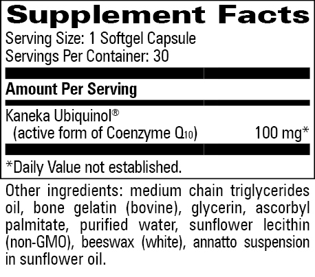 CoQ10 Ubiquinol 100mg, 30 Softgels , Brand_Progressive Labs Form_Softgels Requires Consultation Size_30 Softgels softgels