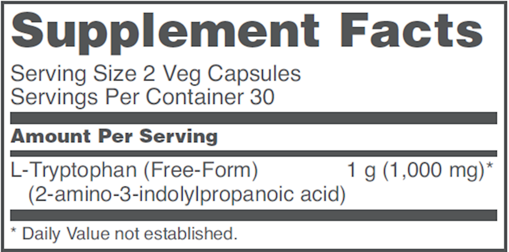 L-Tryptophan 500mg, 60 Capsules , Brand_Protocol for Life Balance capsules Form_Capsules Requires Consultation Size_60 Capsules