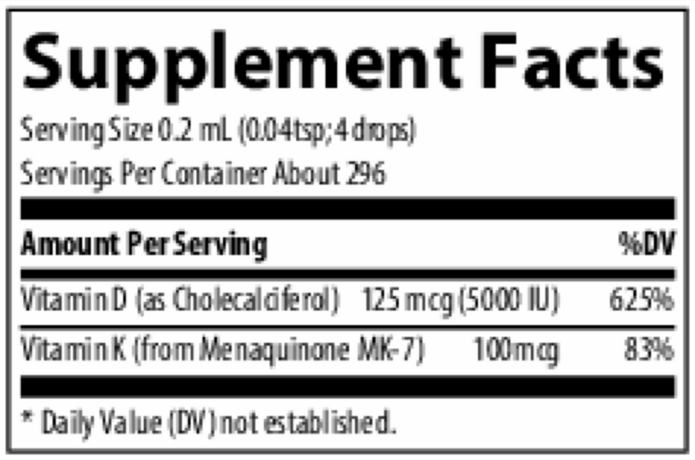 Ionic Vitamin D3 + K2, 59 mL Liquid