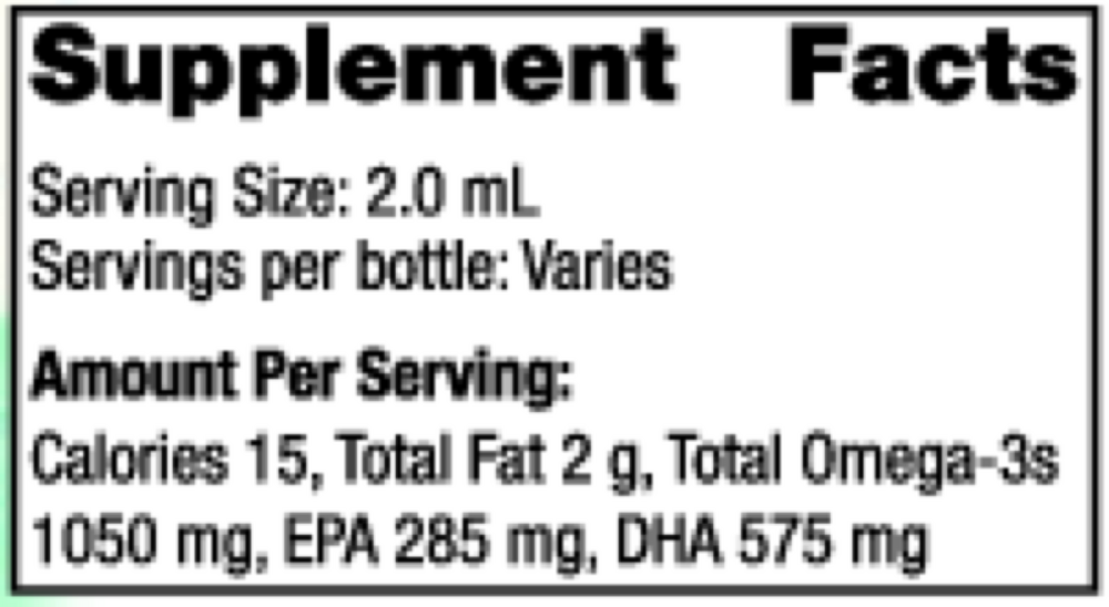 Nordic Naturals Baby's DHA Vegetarian - supplement facts label