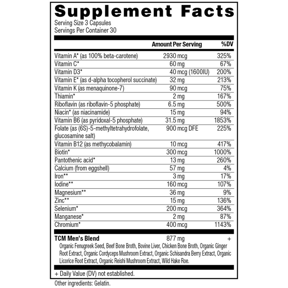 Ancient Nutrition Ancient Multivitamin - Men's - supplement facts