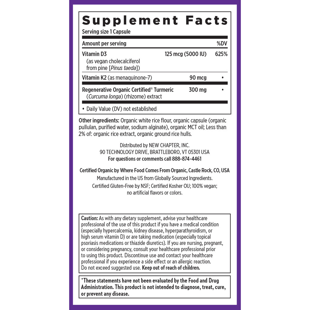 Advanced D3 & K2 + Turmeric, 30 capsules