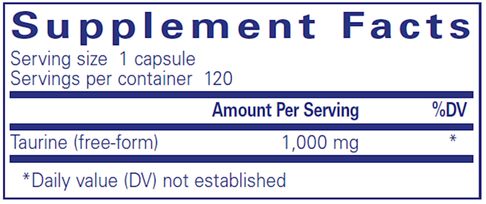 Taurine 1000mg, 120 Capsules , Brand_Pure Encapsulations Form_Capsules Requires Consultation Size_120 Capsules